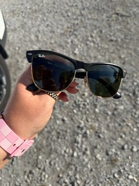 Ray-Ban Clubmaster Sunglasses in Black and Gold Trim